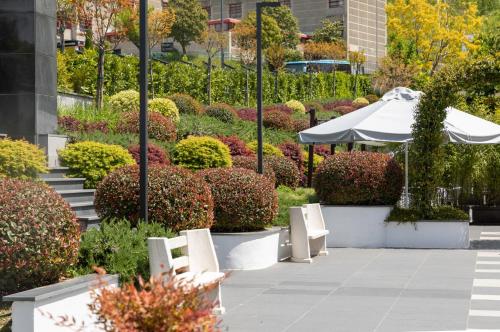 Jardín al aire libre en Bhotel