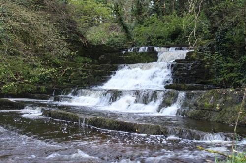 a waterfall in the middle of a river at Dunneill River Rest in Charlesfort