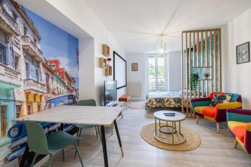 Posezení v ubytování Rétro movies studio