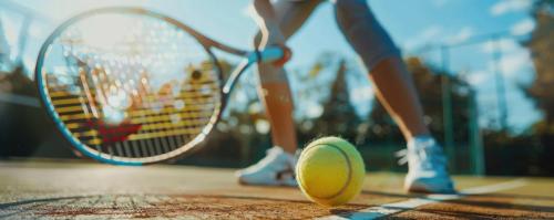 a tennis ball and racket on a tennis court at nawu apartments & Restaurant in Hermagor
