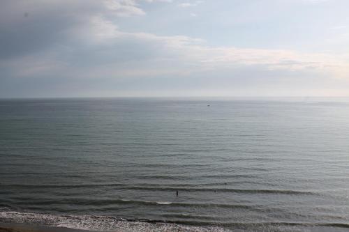 a view of the ocean from the beach at Blue Apartments & Hotel Shengjin in Shëngjin