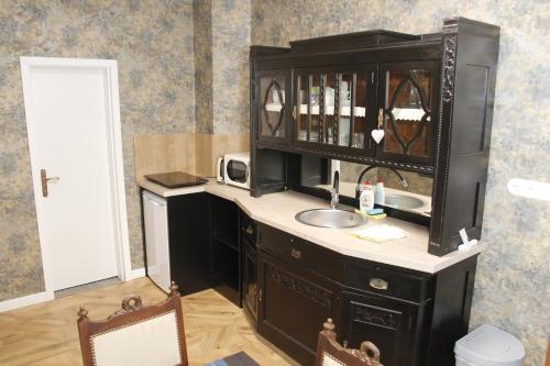 Kuchyň nebo kuchyňský kout v ubytování Apartments Zámoček Staré časy