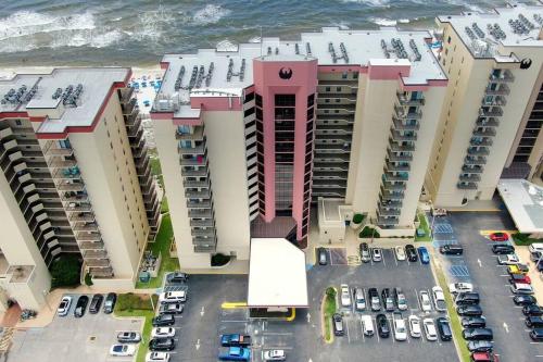 an aerial view of a building next to the ocean at Beachfront Bliss-Phoenix II in Orange Beach