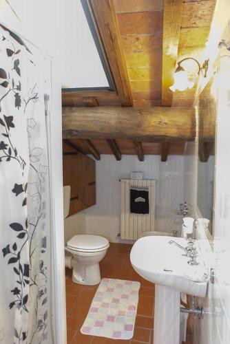 a bathroom with a toilet and a sink at Villa Rachele in Larciano