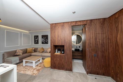Χώρος καθιστικού στο Studio Neuf et Luxueux à 300m du Grand Stade