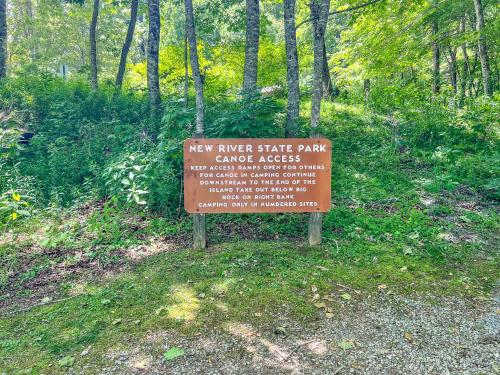 a sign for a new river bike park called nets at The Ponderosa in Jefferson