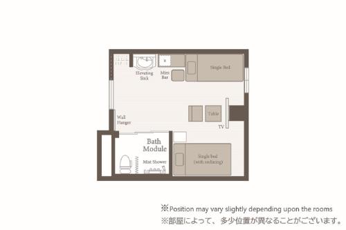 a floor plan of a house at LUXCARE HOTEL in Osaka