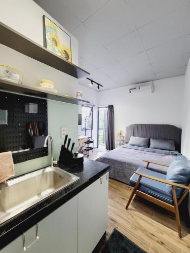 Dapur atau dapur kecil di AGK House - HomeStay - 406 Xô Viết Nghệ Tĩnh, P25, Bình Thạnh, gần ngã 4 Hàng Xanh