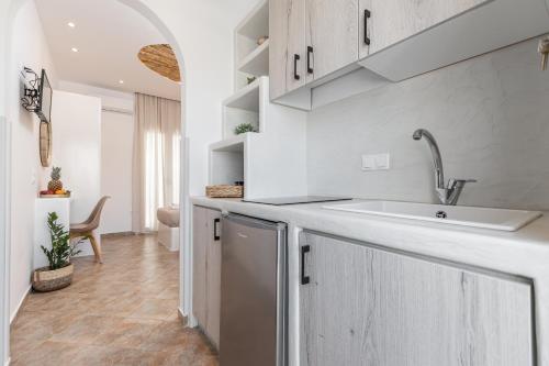 Una cocina o cocineta en Mare Monte Studios Naxos