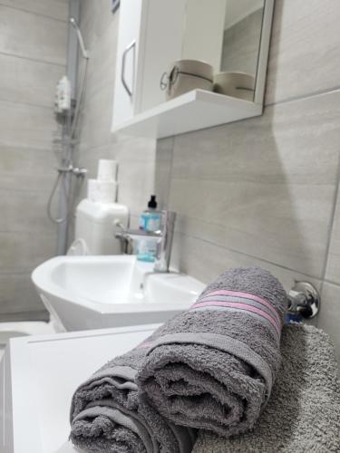 Ένα μπάνιο στο Apartmani ELEGANCE Tuzla