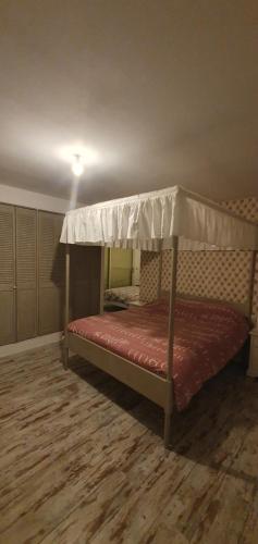 ein Schlafzimmer mit einem Etagenbett mit Baldachin in der Unterkunft Casetta brignoles in Brignoles