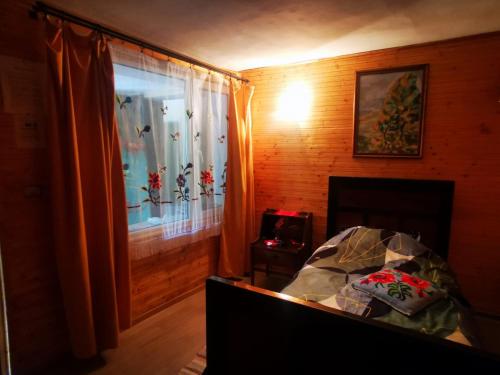 1 dormitorio con cama y ventana en Casa de Oaspeti Dunarea la Cazane, en Dubova