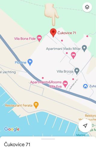 a map of wine bom bom tribe and wine margarita mixer at Vila Baruni in Sukošan