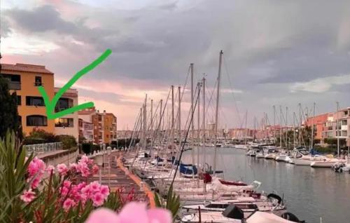 Cap D 'Agde Studio cabine 5 personnes, vue chenal