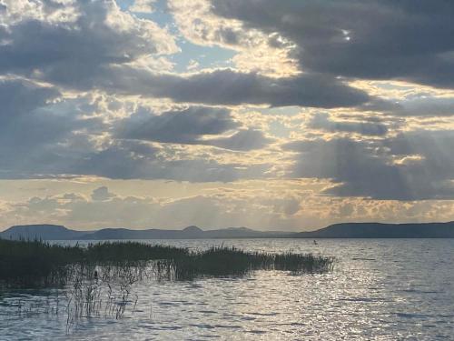 uma vista para uma grande massa de água em Villa LIPI - Home Away from Home em Balatonszemes