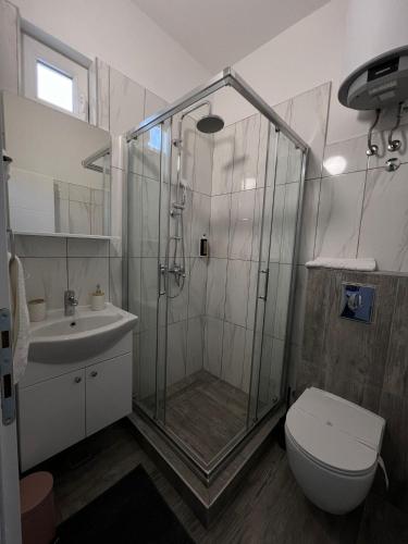 Koupelna v ubytování Apartments Aureus