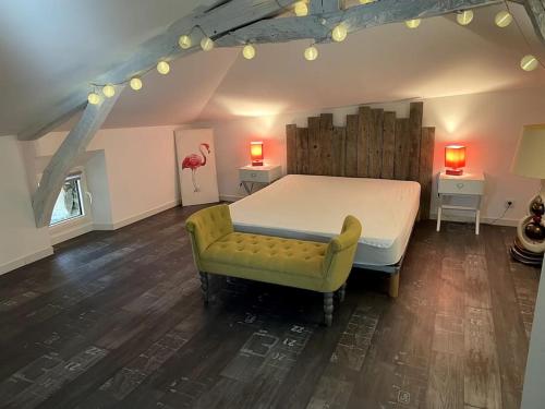 Ένα ή περισσότερα κρεβάτια σε δωμάτιο στο Villa Manivet