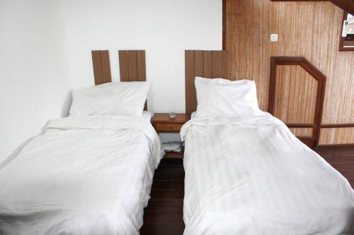 two beds sitting next to each other in a room at Eimas Hive in Kerobokan