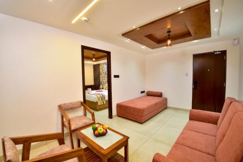 Posezení v ubytování Hotel Dain Castle, Varkala