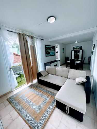a living room with a couch and a table at TROPIK'APPART 972 in Basse-Pointe