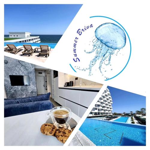 a collage of photos with a picture of an octopus at Summer Briva by Infinity in Năvodari