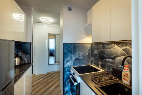 Kuchyň nebo kuchyňský kout v ubytování Skwer Kościuszki 2024