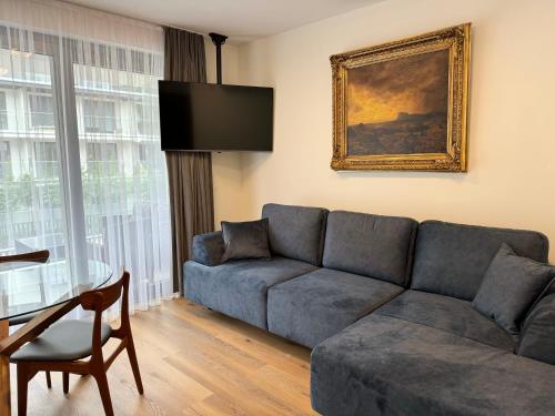 Ruang duduk di Sea Whisper apartament Hevenia Pogorzelica