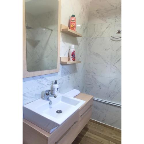a bathroom with a sink and a mirror at Estia in Žabljak