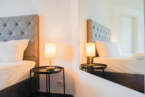 Ένα ή περισσότερα κρεβάτια σε δωμάτιο στο Apartment Köln