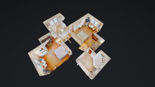 an overhead view of a model of a house at 3 10th Place by Tybee Vacation Rentals in Tybee Island