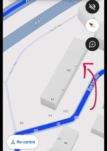 a map of a rec centre with a red arrow at Oxfords 5 Star Lux 2 bedroom Flat near JR 5 pax, permit parking in Oxford