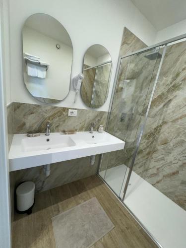 Koupelna v ubytování Hotel Franz