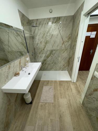 Koupelna v ubytování Hotel Franz