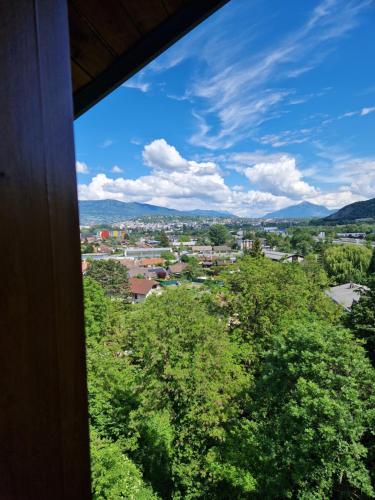 a view of a city from a window at Chez Gabrielle in Gaillard