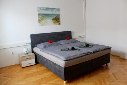 Postel nebo postele na pokoji v ubytování Rodinná izba Stummer