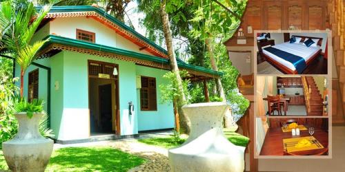 a small house with a bedroom and a tree at Hotel Sobana Lake front in Udawalawe