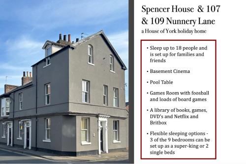 a flyer for a house on the side of a street at Spencer House & 107 & 109 Nunnery Lane in York