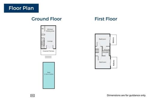 a floor plan of ground floor and first floor of a house at Villa Angela Paradise in Argaka