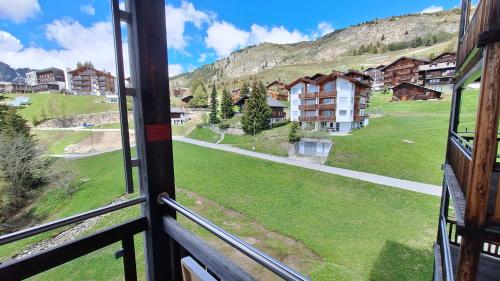 a view from a window of a mountain at Haus Bella Vista in Riederalp