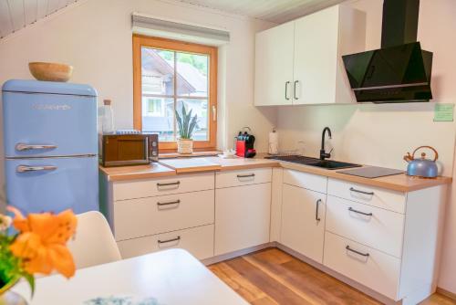 Dapur atau dapur kecil di Apartment Bergglück im Lungau
