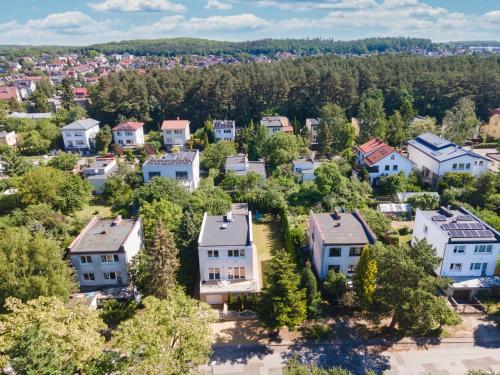 an aerial view of a residential neighborhood with houses at Princess Palace in Gdańsk