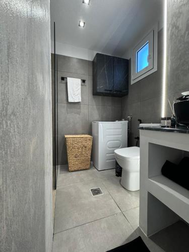 a bathroom with a toilet and a sink at nemo's house in Mesimvría