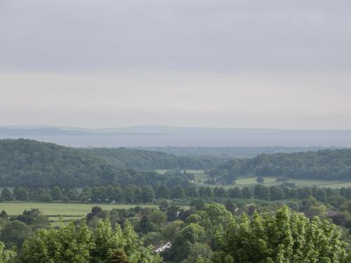 a view of the rolling hills and trees at Bottom Lodge in Chepstow