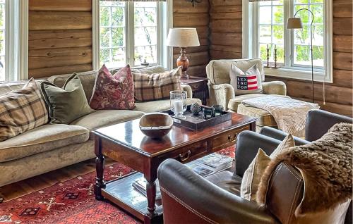 Χώρος καθιστικού στο Cozy Home In Rauland With Sauna