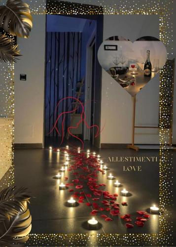a room with a bunch of lights on the floor at Elite Apartment SPA in Catania
