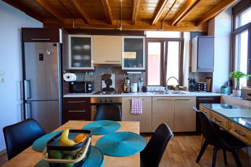 Kuchyň nebo kuchyňský kout v ubytování Windmills Apartments Chios