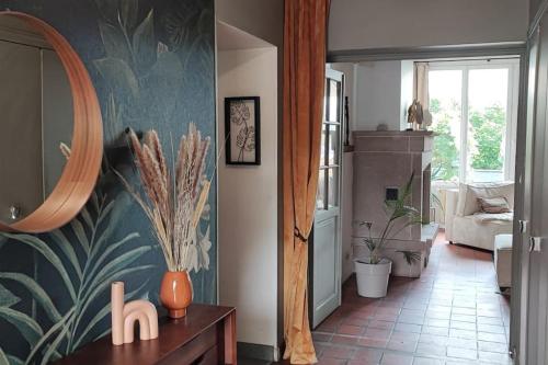 Et badeværelse på La Villa Bénédictins avec piscine