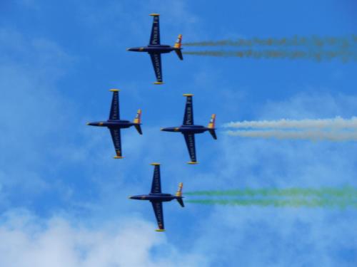 a group of fighter jets flying in formation in the sky at Bray Head B&B in Bray