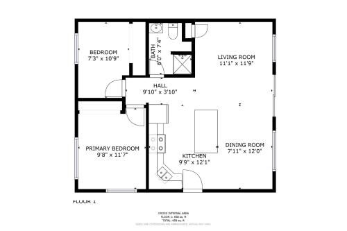 Půdorys ubytování Ocean Front Duplex with Views! Dog Friendly -Surfside Cottage North