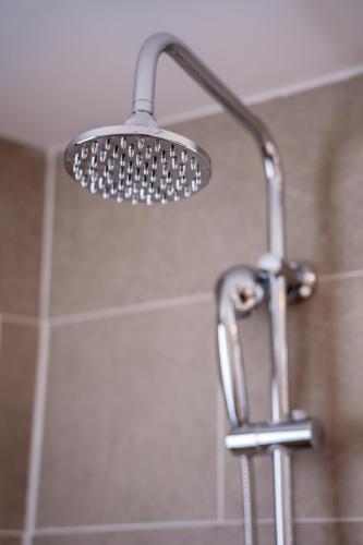 a shower with a shower head in a bathroom at Maitai Express Tahiti in Papeete